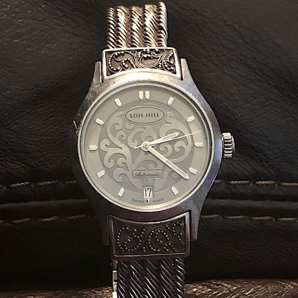 LOIS HILL Automatic Grey Round Sterling Silver Watch - Picture 14 of 14